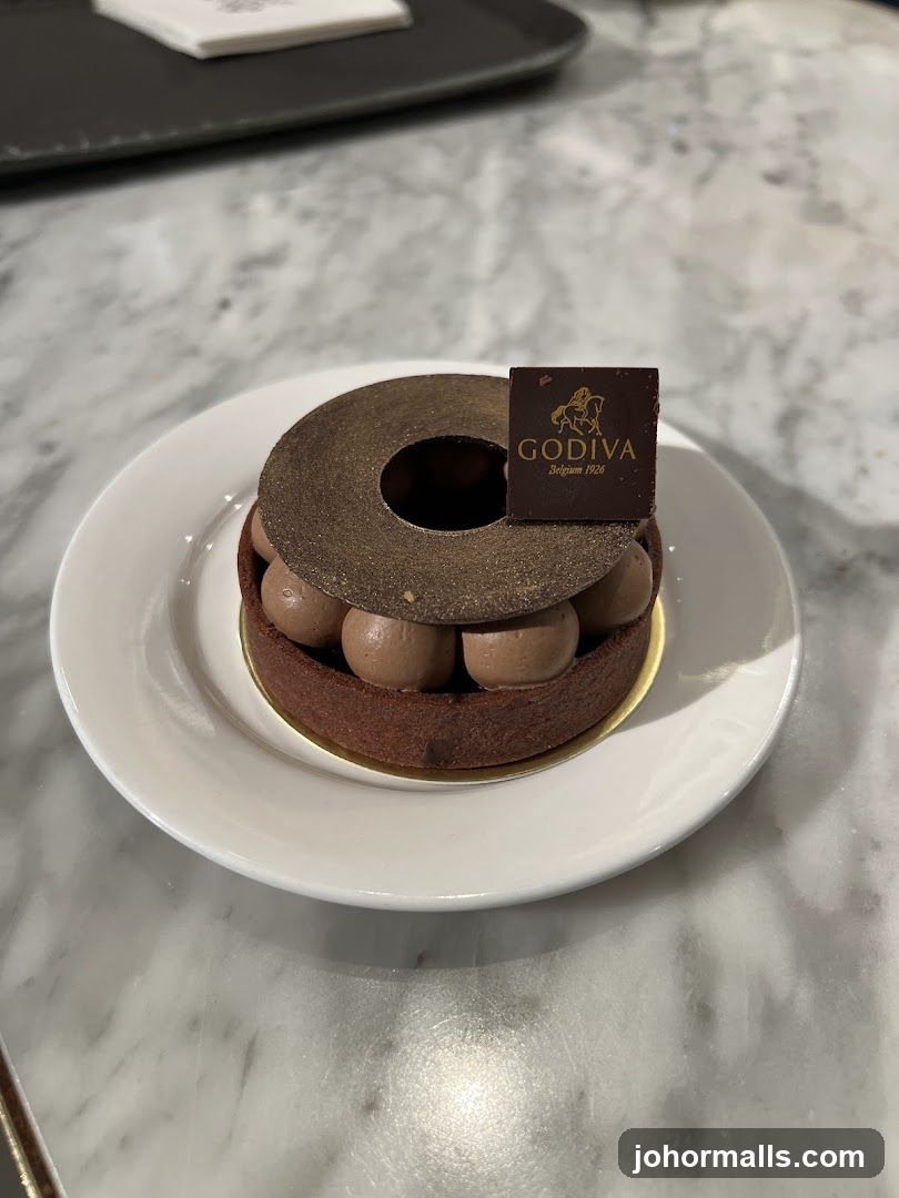 Chocolate Tart with Godiva Logo