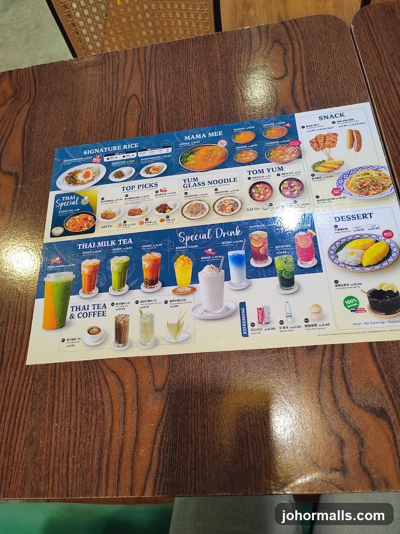 Thai Food Menu