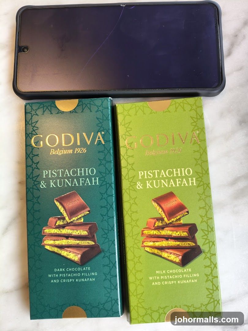 Godiva Pistachio & Kunafah Chocolate Bars