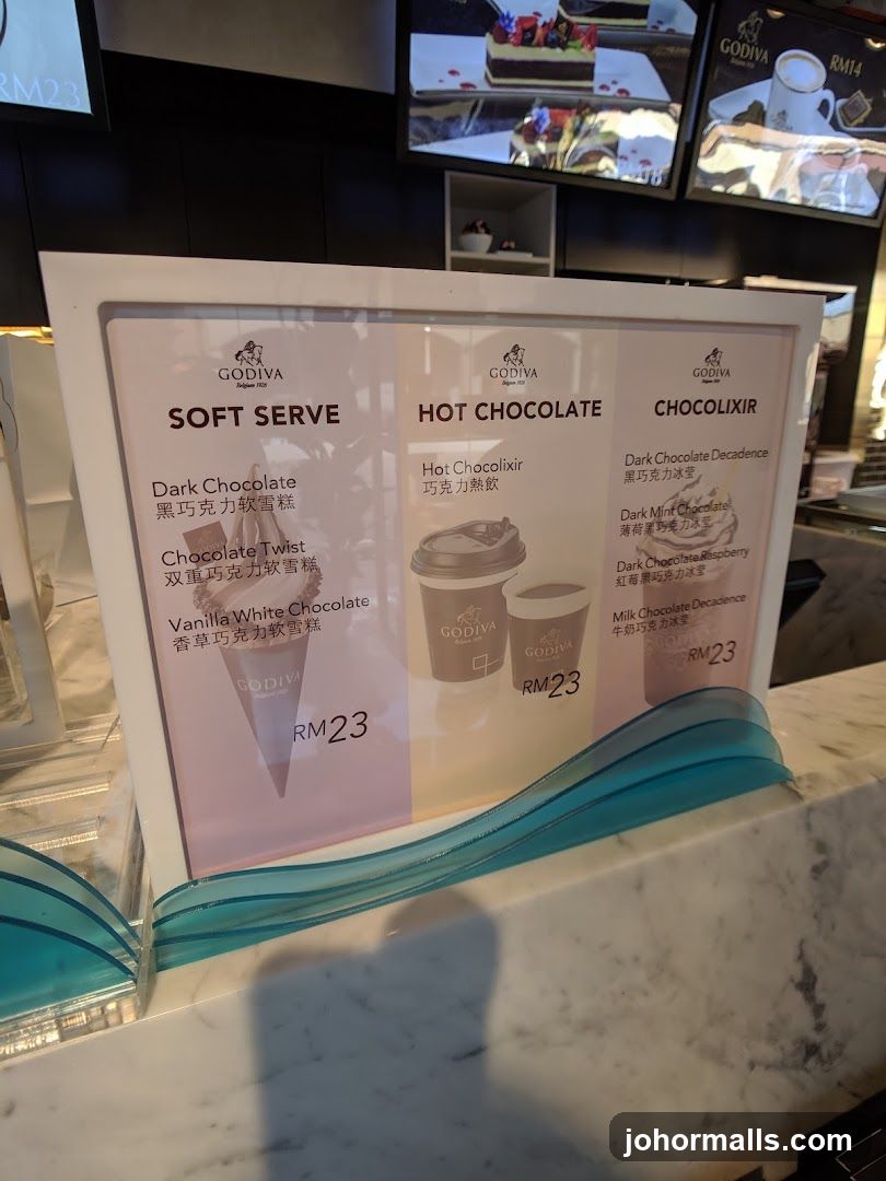 Godiva Menu