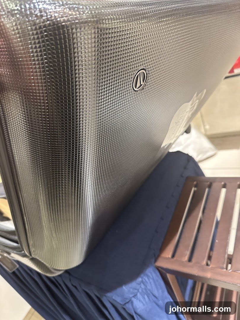 Silver Suitcase with Logo