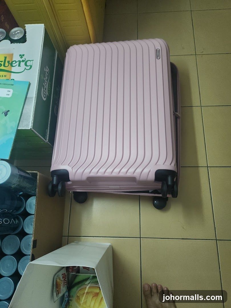Pink Suitcase and Beverages
