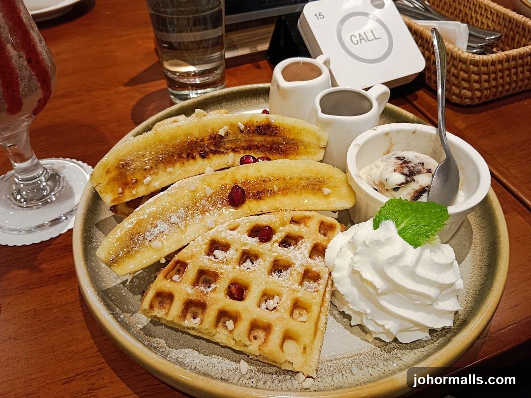 Dessert Platter with Bananas and Waffles