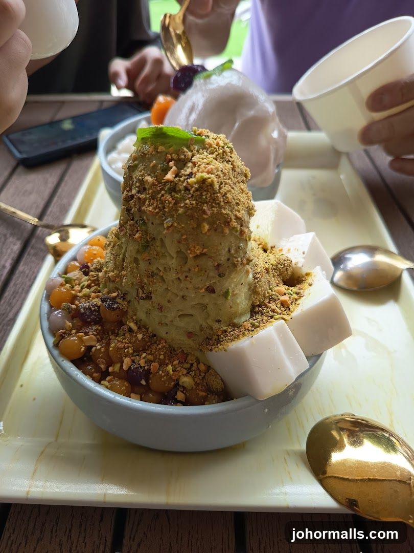 Dessert with Pistachios and Tapioca Pearls