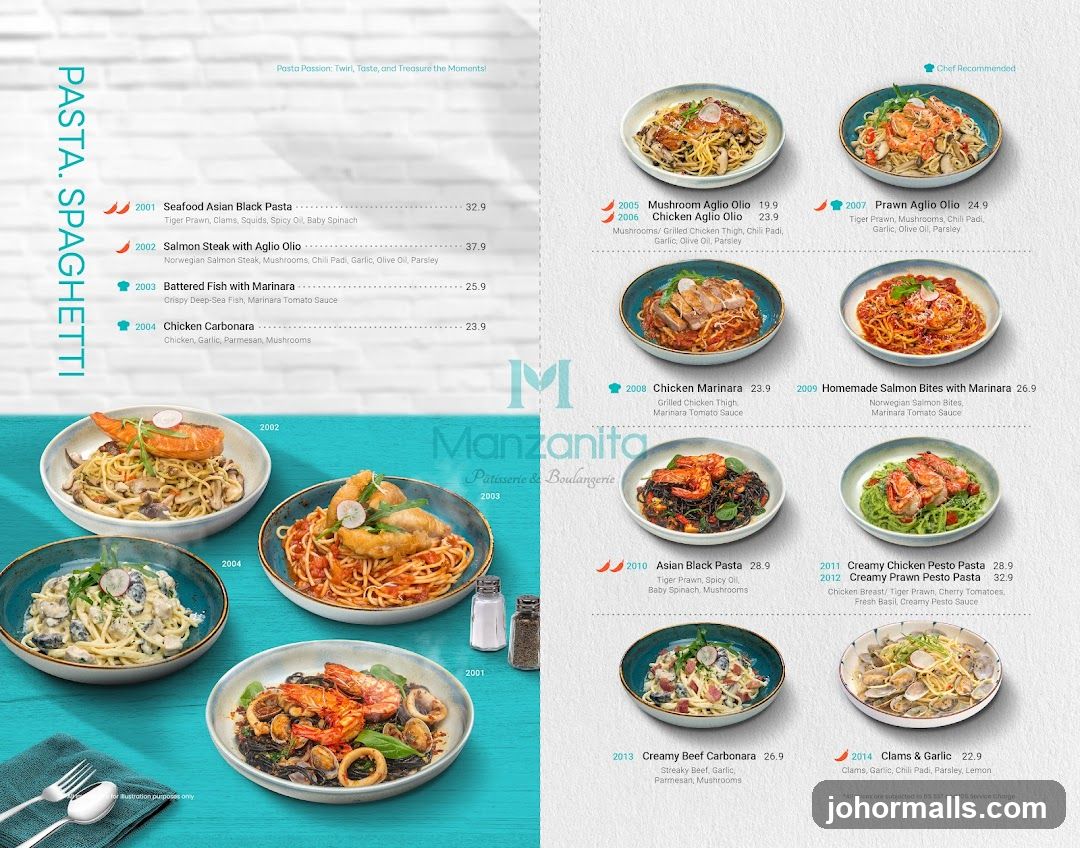 Pasta Spaghetti Menu