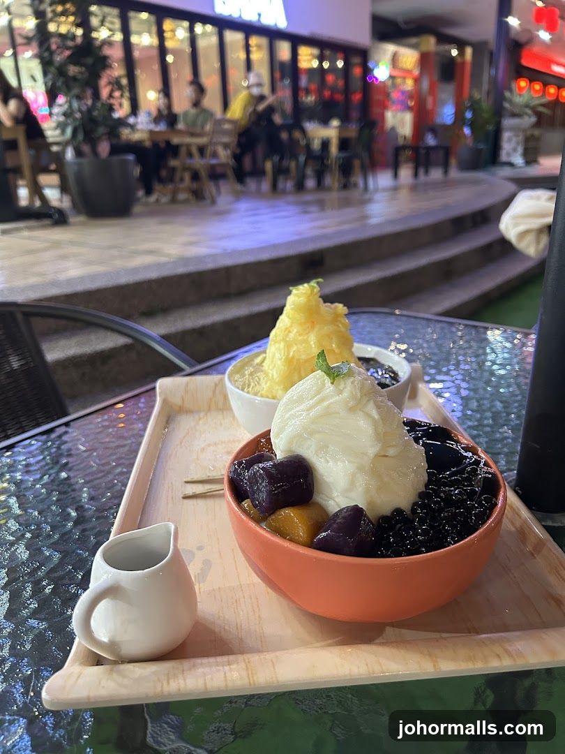 Dessert on a tray