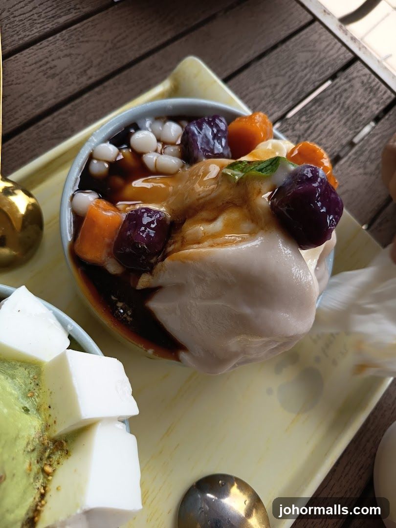 Dessert Bowl with Taro Balls and White Cubes