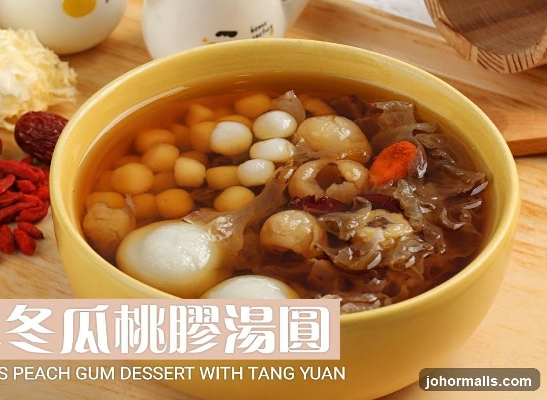 Peach Gum Dessert with Tang Yuan