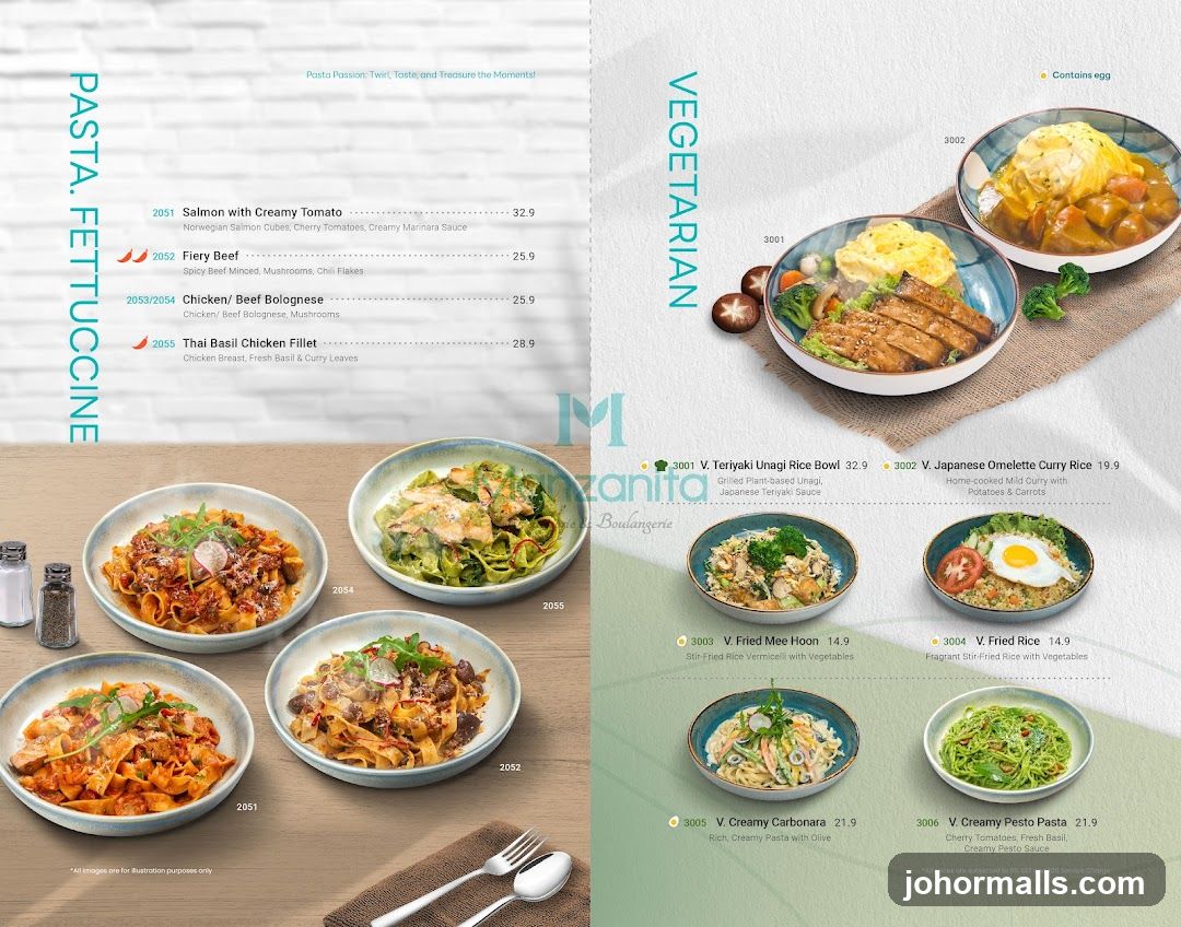 Pasta & Vegetarian Menu