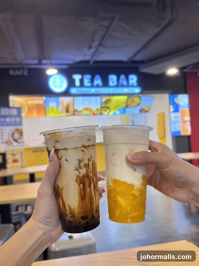 Two drinks at a tea bar