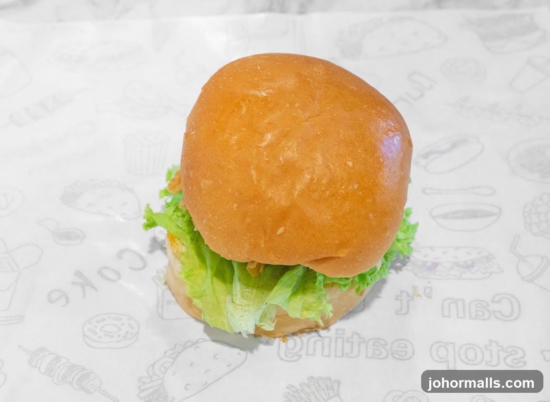 Burger on patterned paper