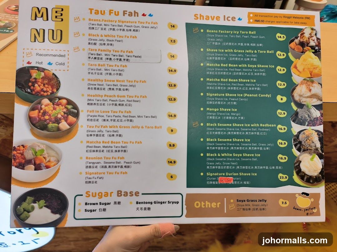 Tau Fu Fah & Shave Ice Menu