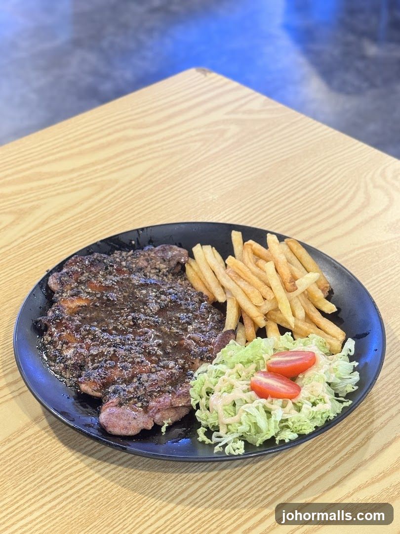 Steak with Fries and Salad