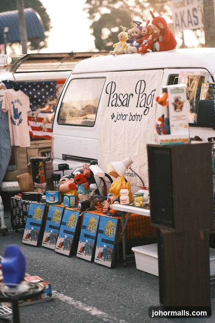 Outdoor Market Stall with Toys and Merchandise