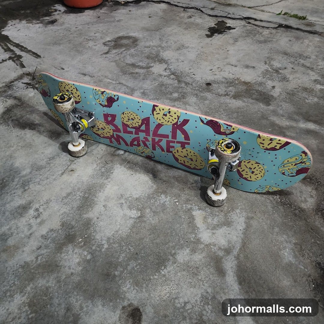Skateboard with Donut Design
