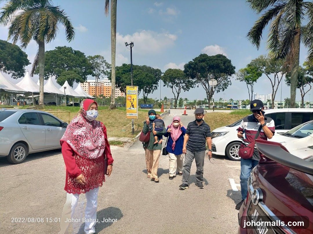People walking in a parking lot