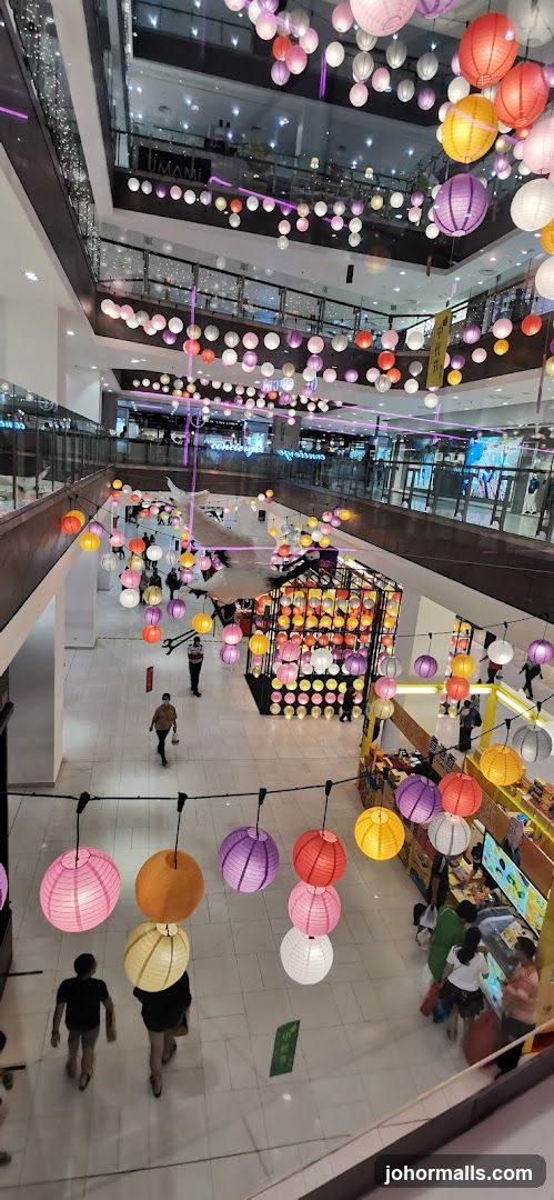 Mall Interior with Lantern Decorations