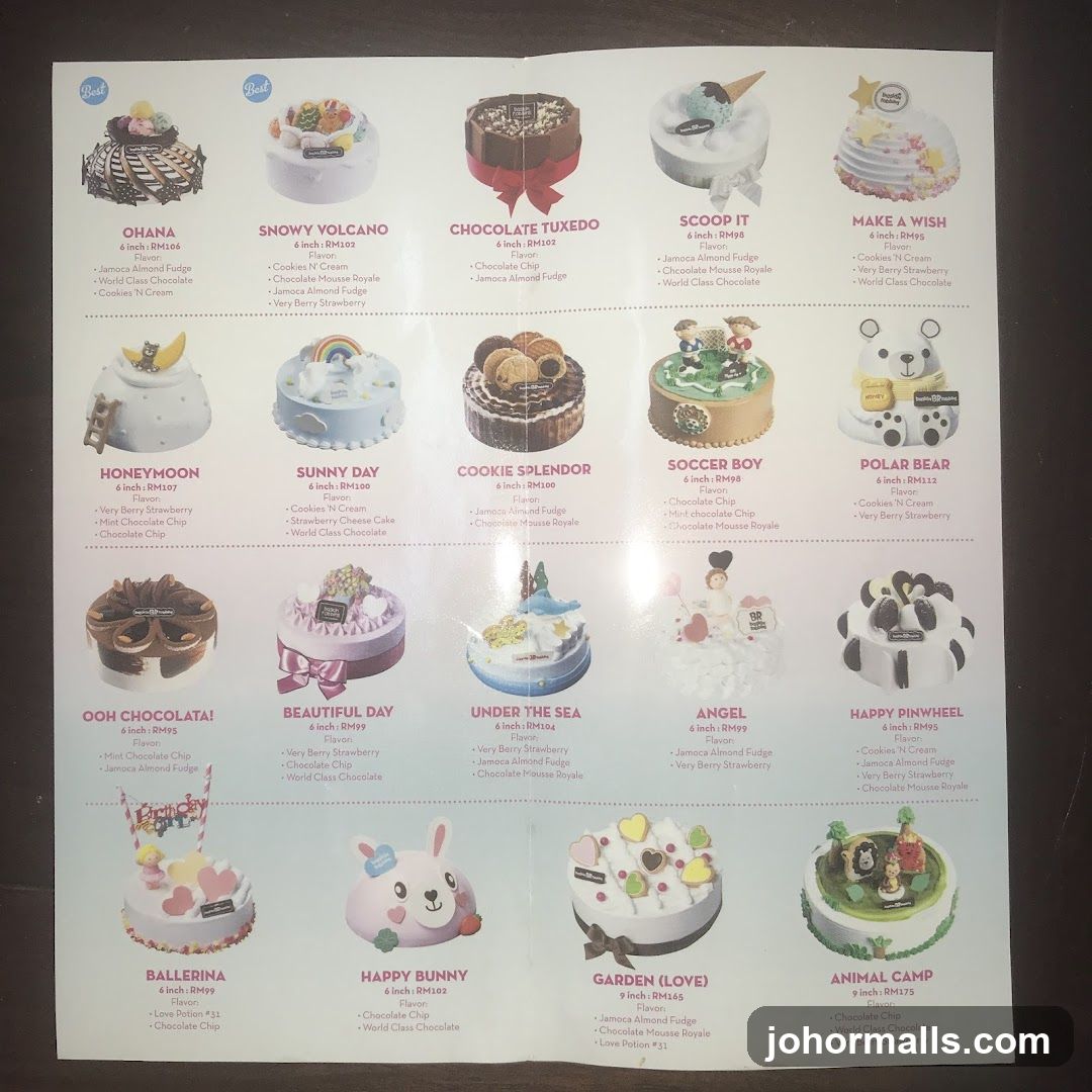 Cake Menu