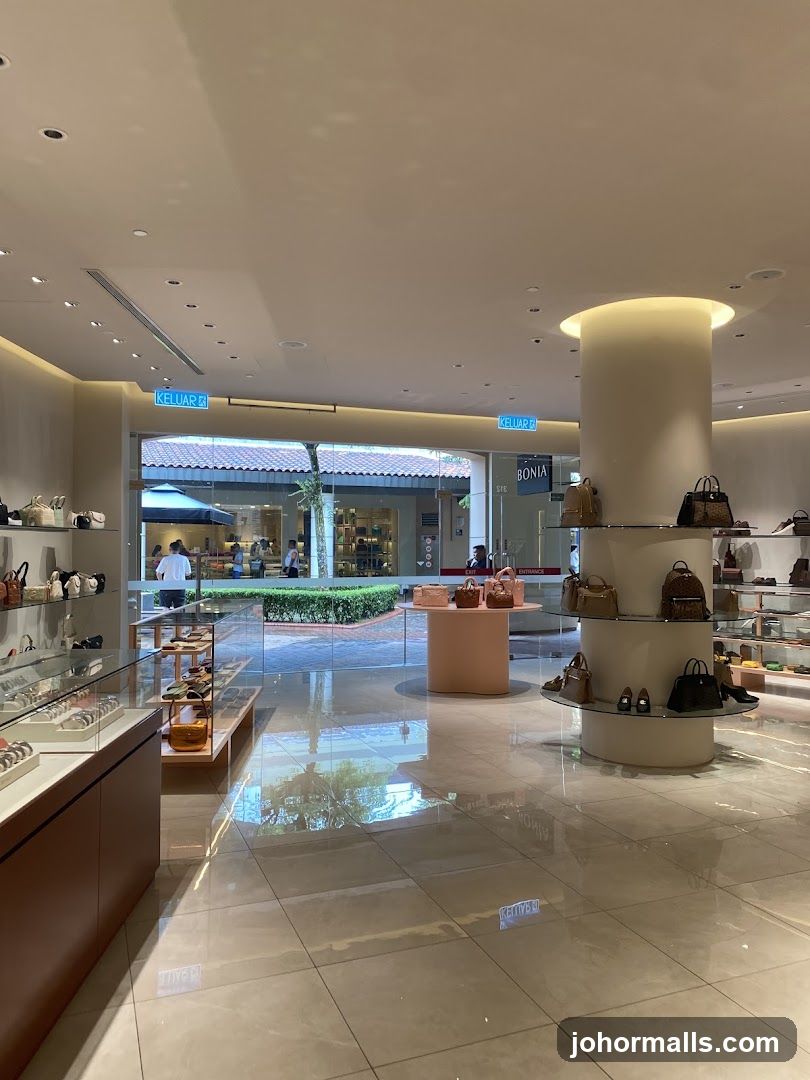 Interior of a handbag store