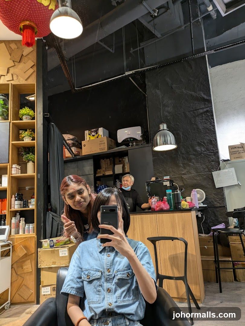 Salon Interior with Staff and Customers