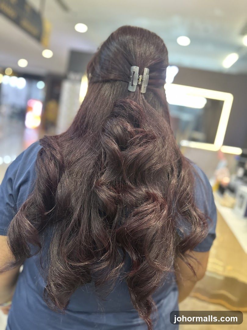 Woman with styled dark hair