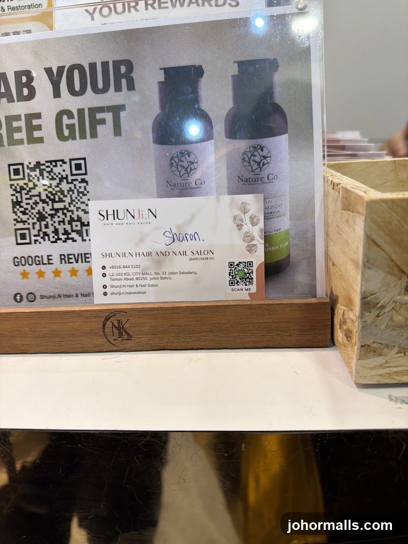 Promotional Display for Shunji.N Hair and Nail Salon