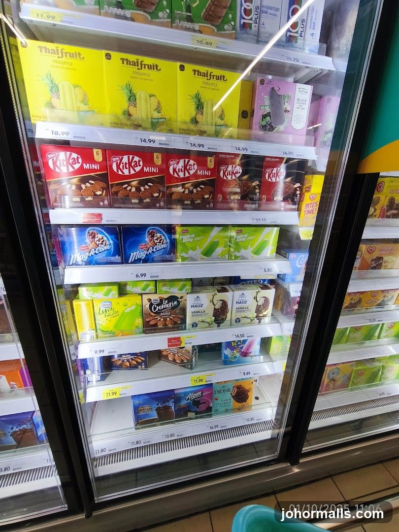 Frozen Desserts in a Refrigerator Display