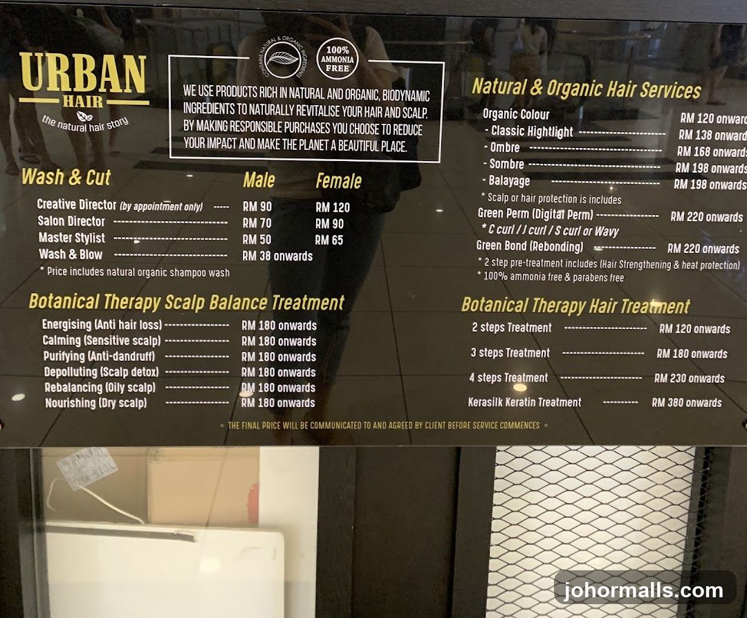 Urban Hair Menu