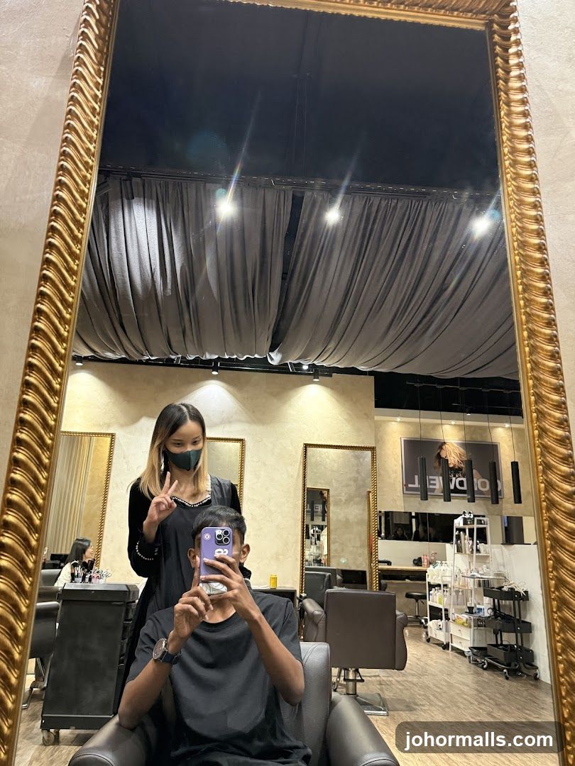 Salon Interior with Mirror Reflection