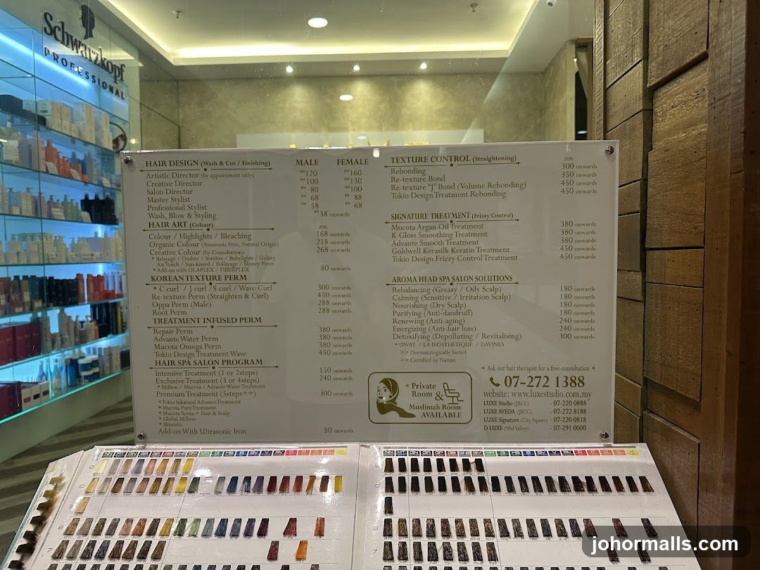 Hair Salon Price List