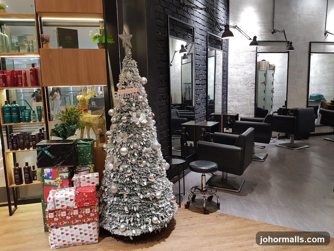 Salon Interior with Christmas Decorations