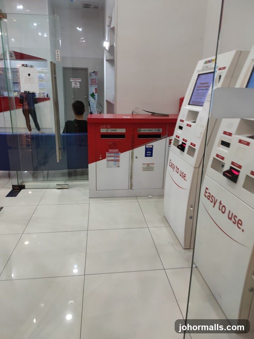 Post Office Interior with Mailboxes and Kiosks