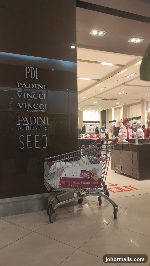 Shopping Cart with Store Signage