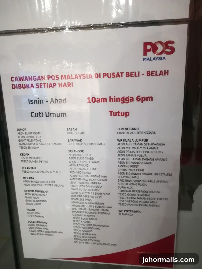 POS Malaysia Branch Information