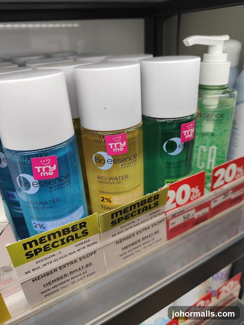 Skincare Products on Display