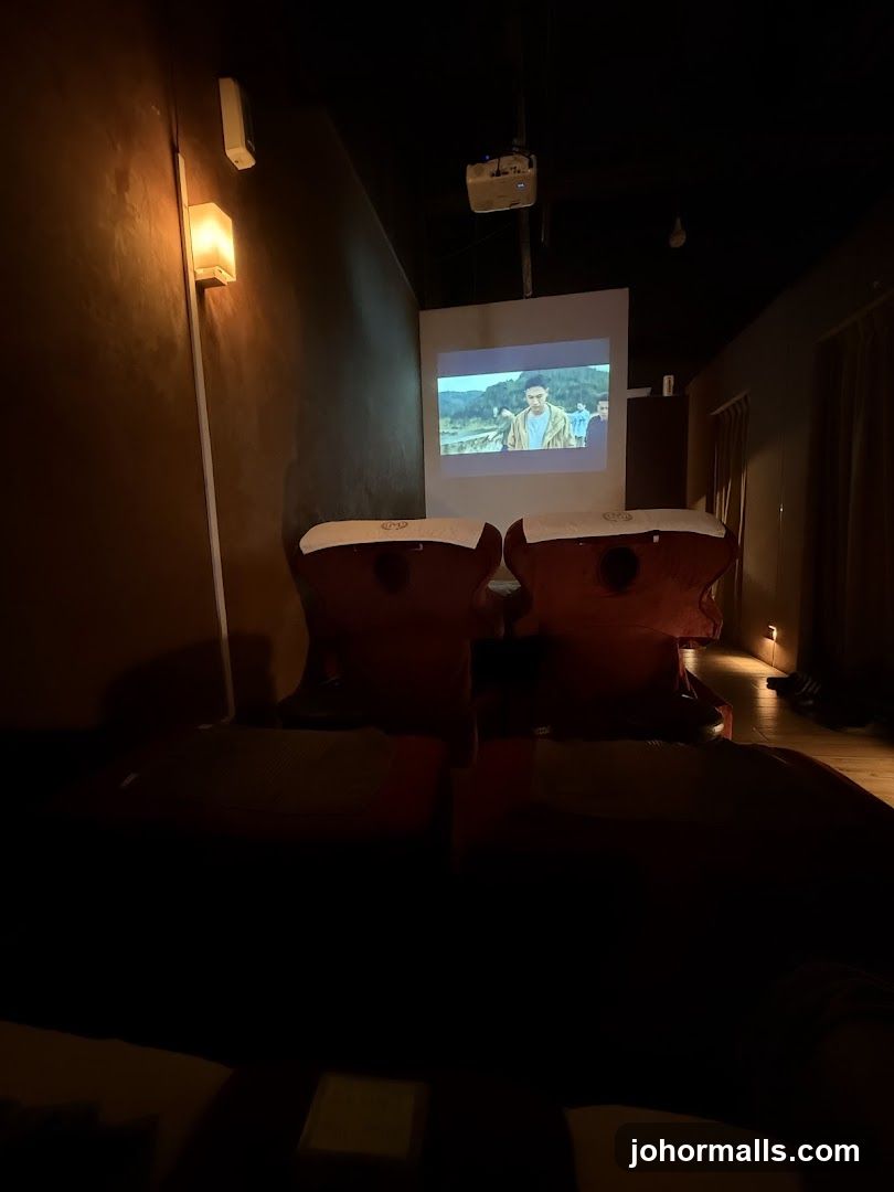 Massage chairs with projector screen