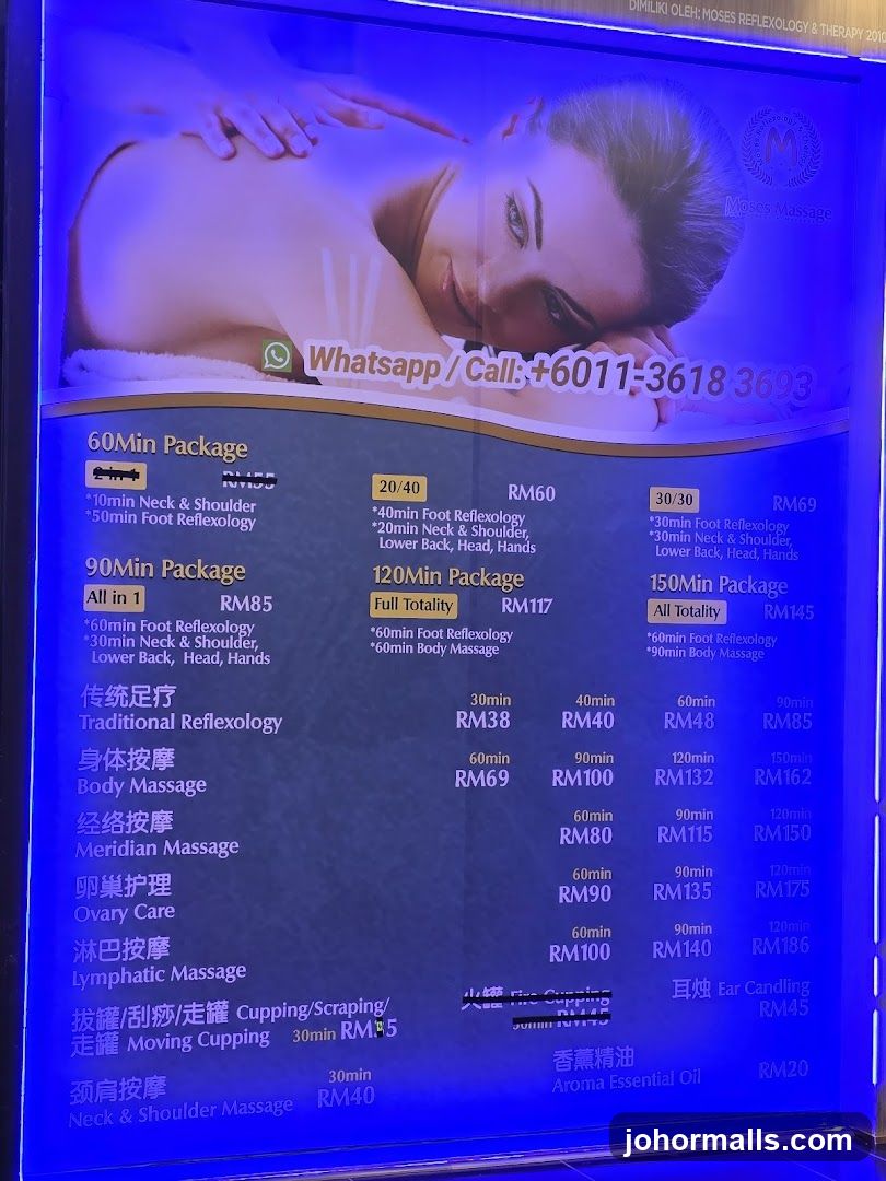 Moses Massage Menu