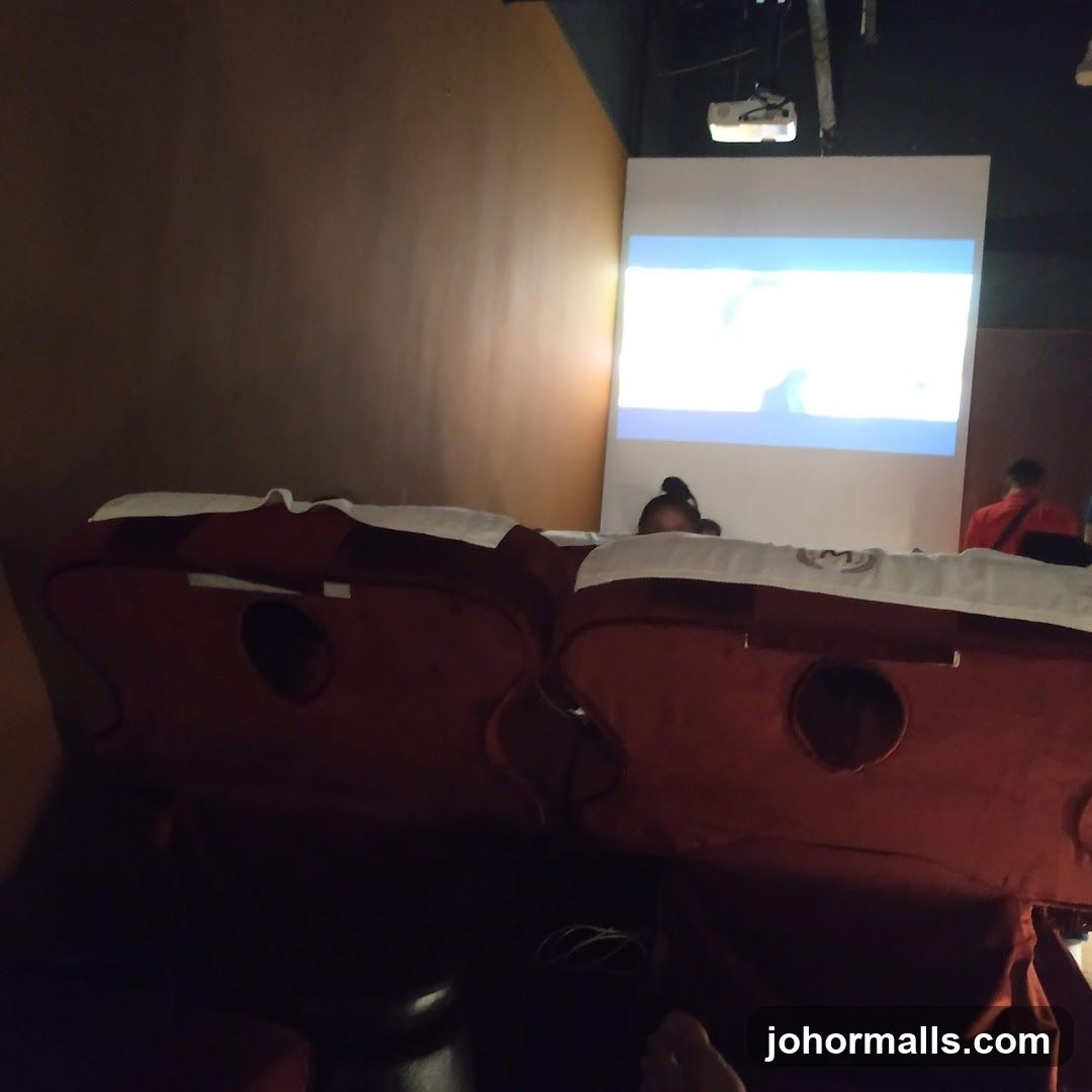 Massage chairs with projector screen