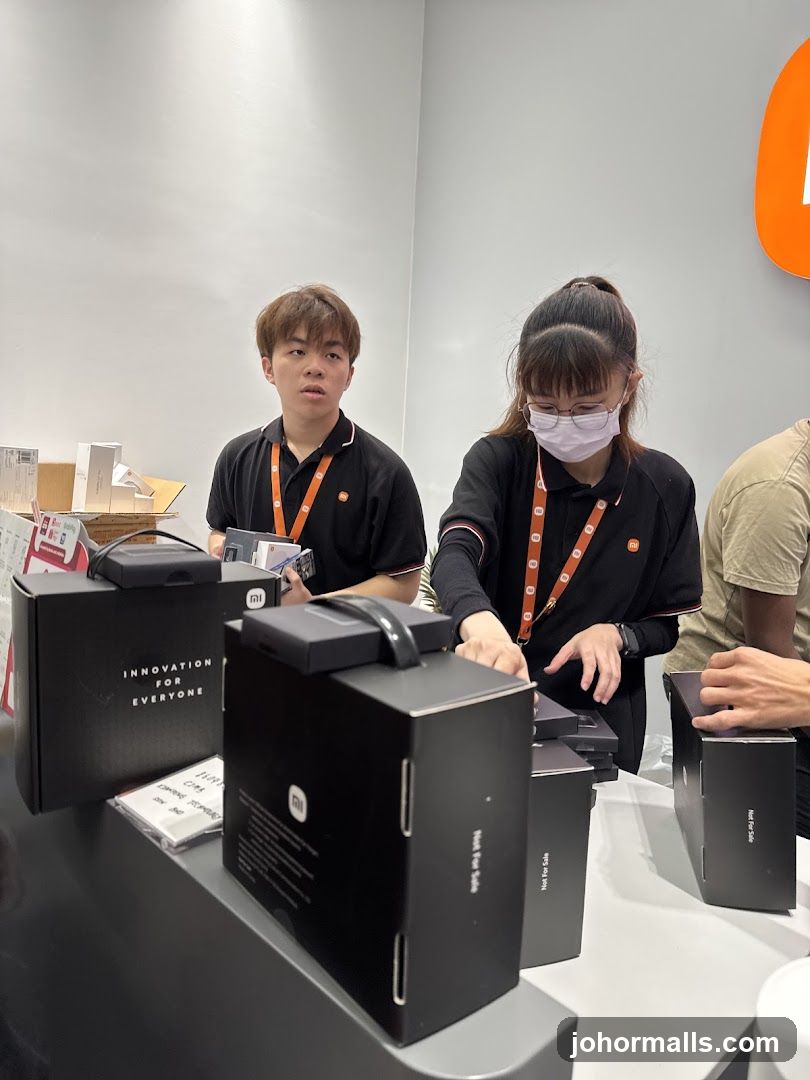 Store Employees with Product Boxes