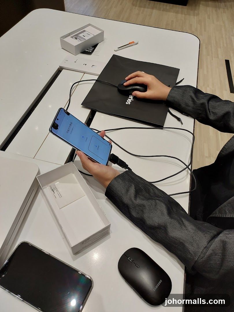 Unboxing a new smartphone