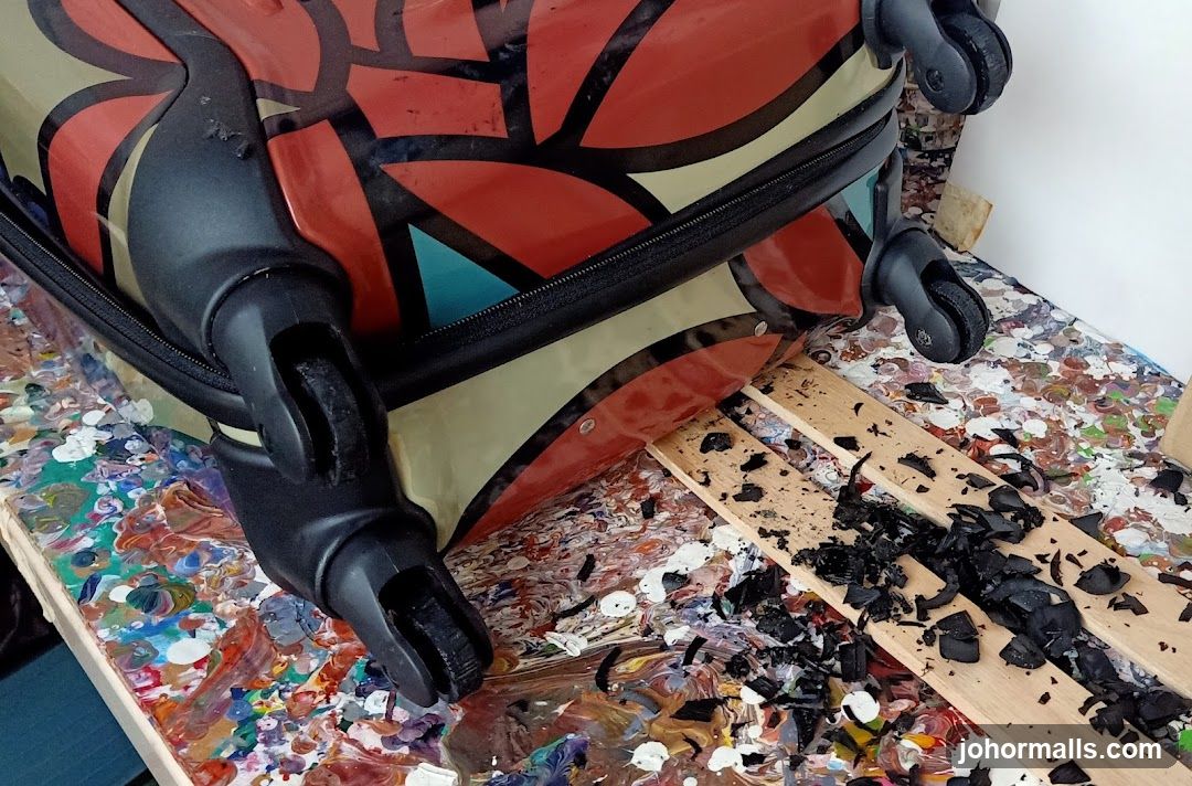 Suitcase with abstract design