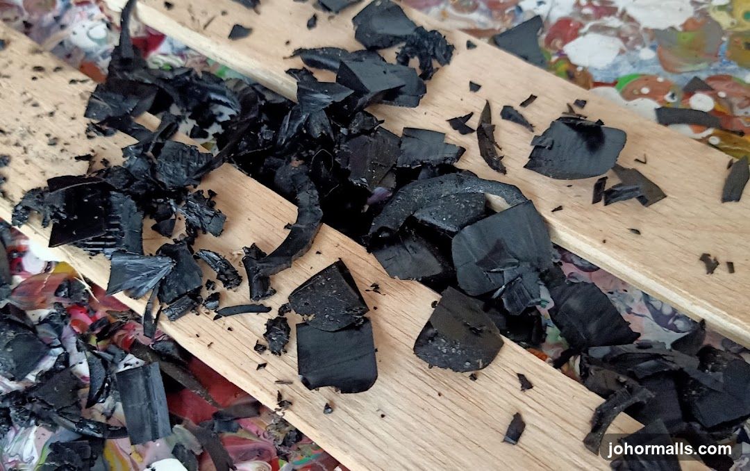 Black Shards on Wood
