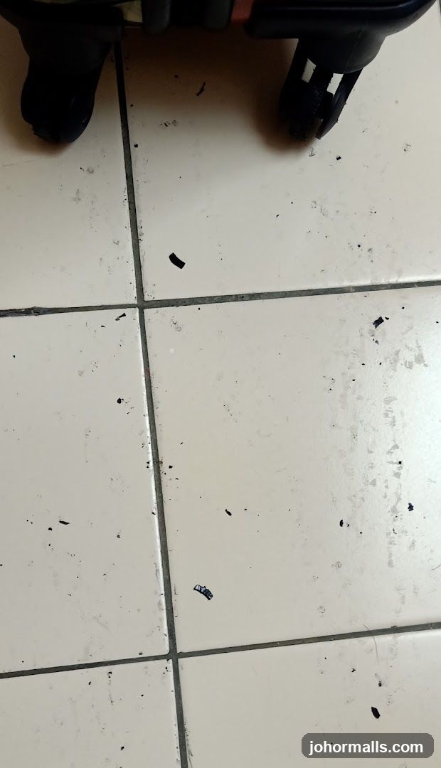 Dirty Tile Floor with Debris