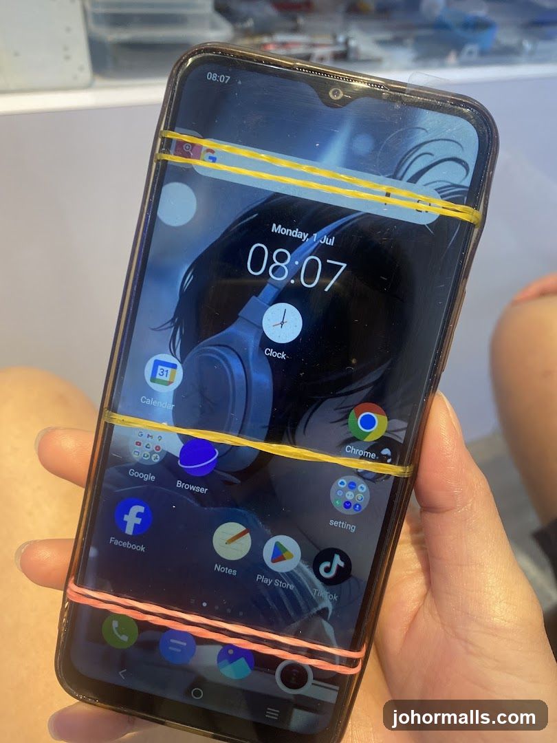 Smartphone with Rubber Bands