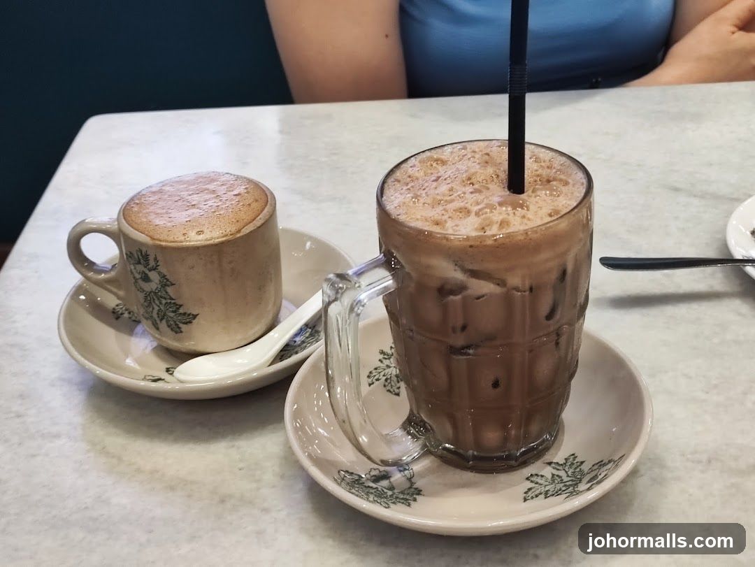 Two drinks on a table