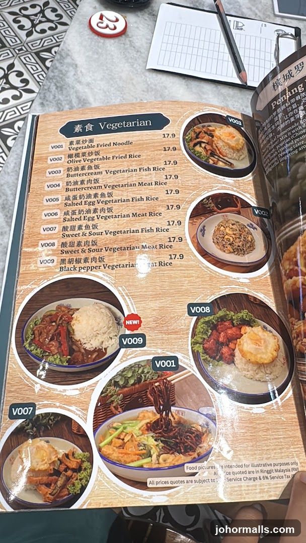 Vegetarian Menu