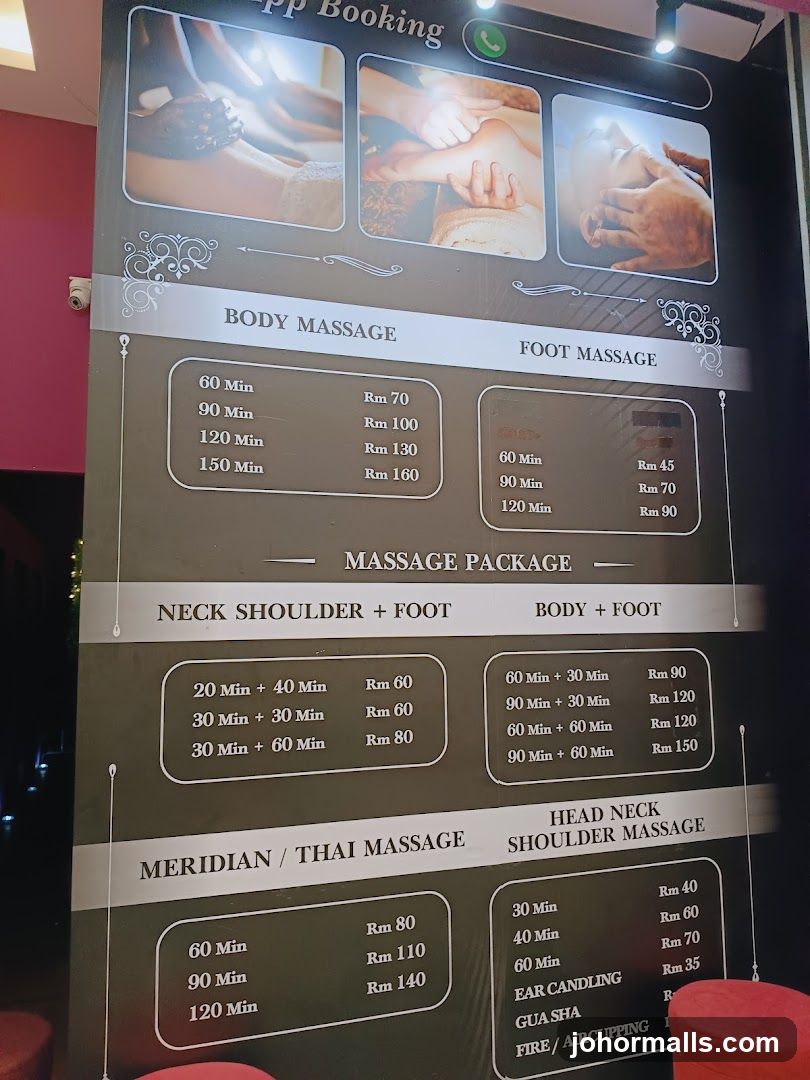Massage Menu