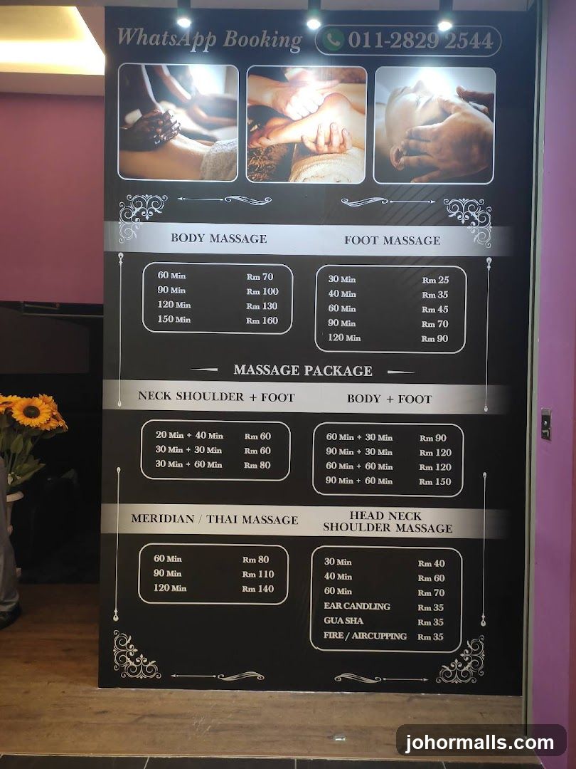Massage Menu