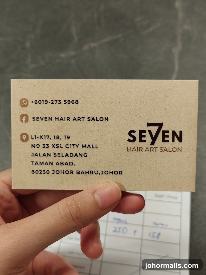 Business Card for Seven Hair Art Salon