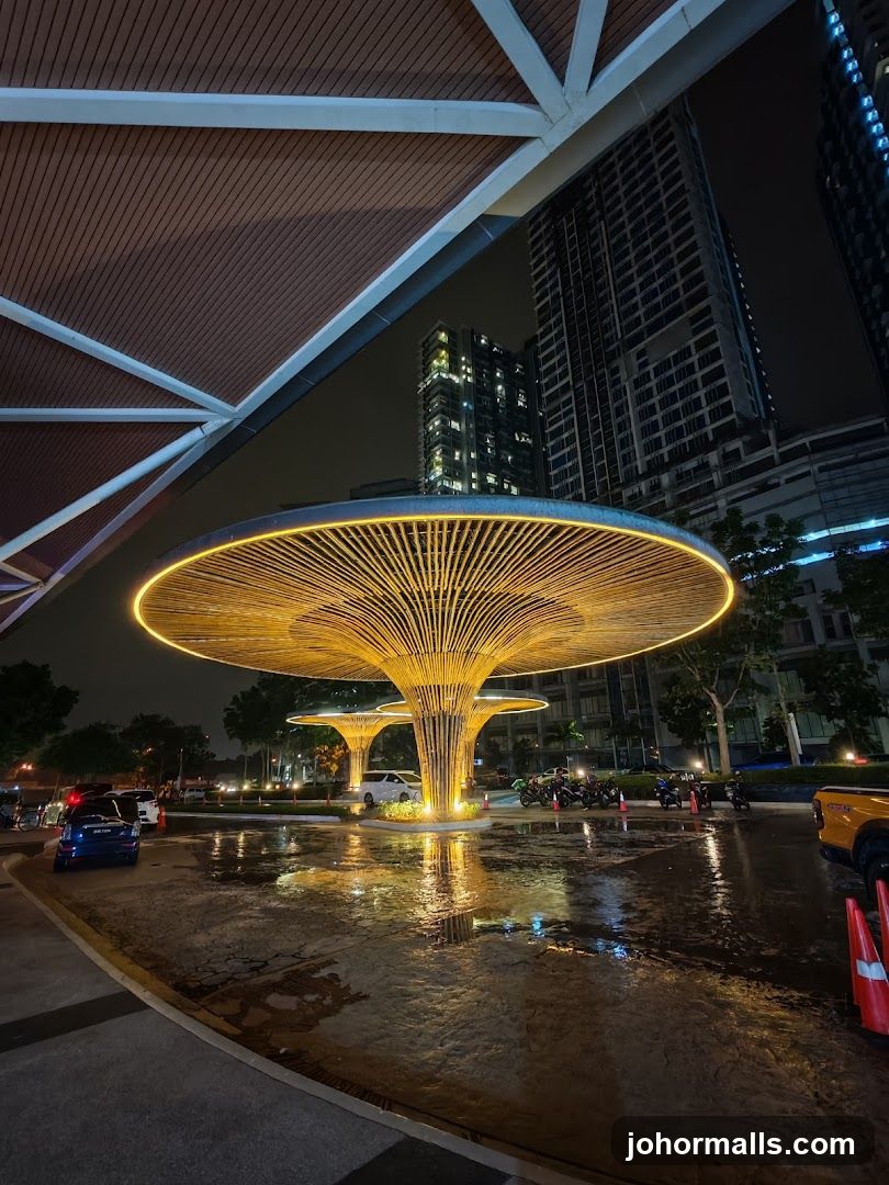 Modern Entrance Canopy at Night